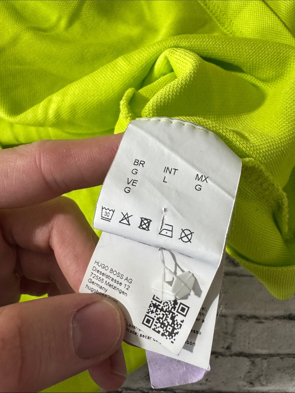 Hugo Boss mens L Large lime green mesh cotton blend golf polo shirt EUC - Picture 5 of 7